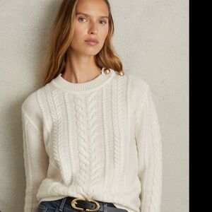white philosophy sweater cable knit